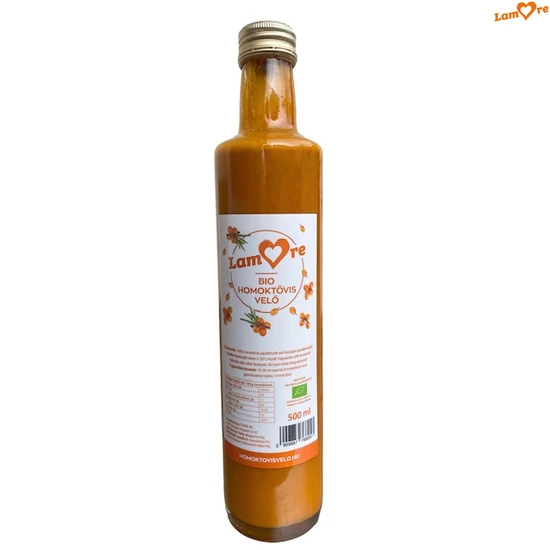 500ml bio homoktövis velő fehér háttérben