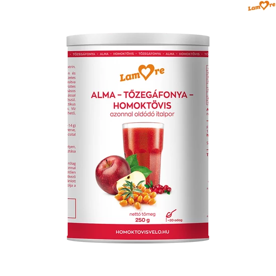 alma-tőzegáfonya-homoktövis-sárgarépa italpor - 250 gr