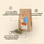 Infografika a homoktövis levél herba tea hatásairól.